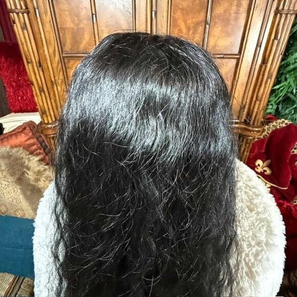 Beshe 33" Luxury Lace Ear to Ear Wig No Tape/No Glue 2" Deep Lace Color 1B - Picture 12 of 16